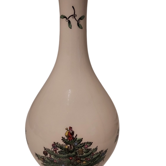 Vintage Porcelain Spode Christmas Tree Bud Vase Made in England Porcelain 8" - Picture 5 of 9
